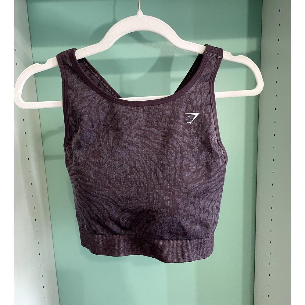 Gymshark Dark Purple Patterned Sports Bra